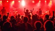 © AiAbstract - Exciting Live Music Performance with Energetic Crowd Enjoying Upbeat Tunes at Local Venue During Vibrant Concert with Red Lighting Effects
