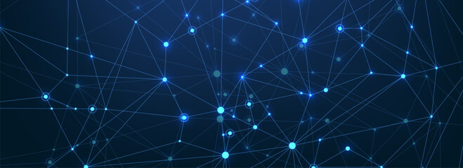 Wall Mural - global network connection concept. big data visualization. social network communication in the globa