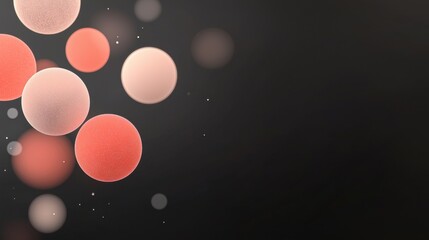 Poster - A black background with a bunch of red and pink spheres