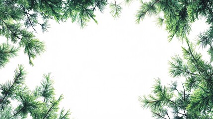 Fototapete - Isolated on white background sprigs of dill showcasing its fine feathery leaves in a clean arrangement and side empty space for text Stockphoto style
