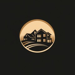 Wall Mural - Modern logo design for a real estate business, incorporating sleek lines, vibrant colors, and a professional aesthetic to convey trust and innovation