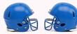 © Pixel Matrix - A blue football helmet is shown against a white background Isolated