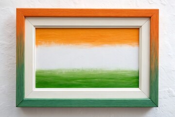 Abstract Indian Flag Painting in Frame