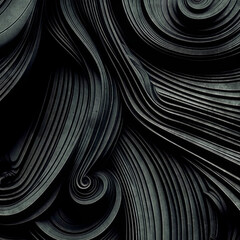 Poster - Illustration with concentric layers and flowing lines in dark gray, creating depth and a sense of relief