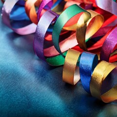 celebration background with shiny colorful beautiful ribbon