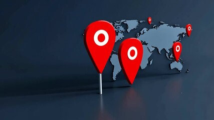 Wall Mural - Website traffic metrics with global audience map.
