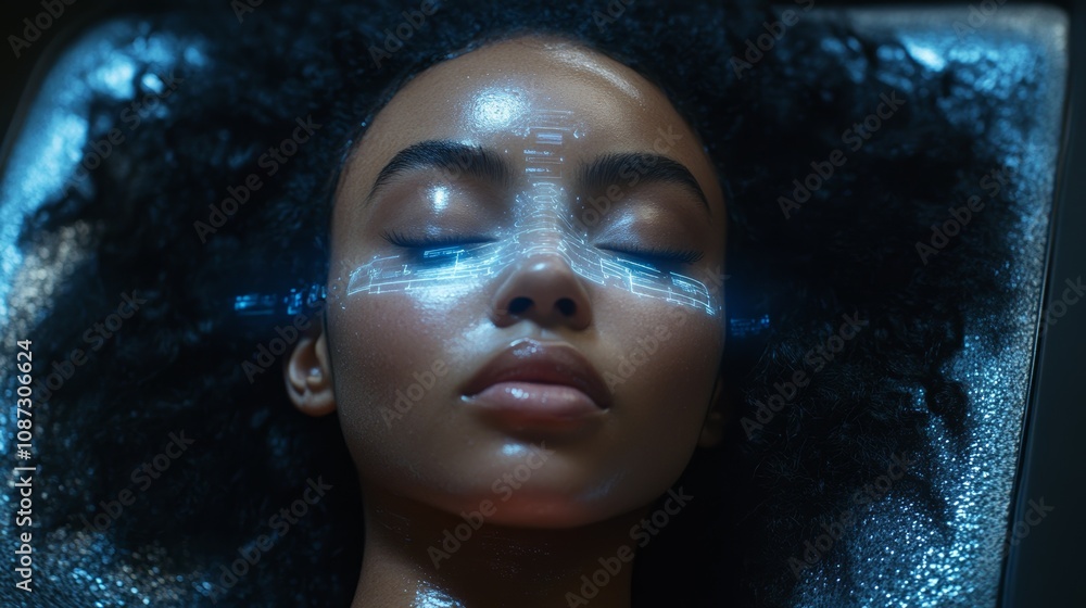 Fresh Look at Client Undergoing AI Enhanced Facial Treatment With Real Time Skin