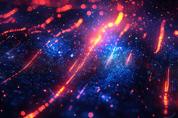 Wall Mural - vibrant abstract background with dynamic light streaks and glowing particles, perfect for tech, scie
