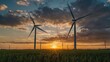 © goodskin - wind turbine at sunset