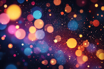 Wall Mural - a vibrant abstract background featuring colorful bokeh lights, creating a dreamy and festive atmosph