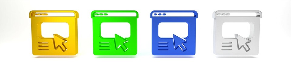 Colorful UI or UX design icon isolated on white background. Minimalism concept. 3D render illustration