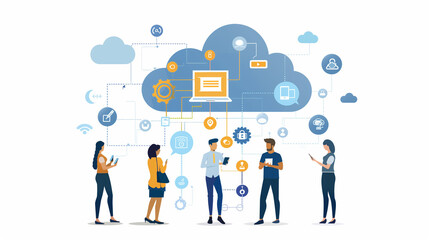 a communication technology related illustration. perfect for communication, technology and teamwork 