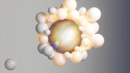 Wall Mural - captivating scene unfolds as a central golden sphere radiates light, gradually illuminating the surr