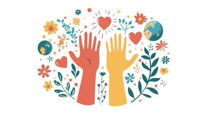 Aufkleber - The logo represents World Kindness Day, emphasizing the significance of kindness and shared responsibility in promoting goodwill. Generative AI