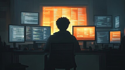 Programmer's Day in simple illustration on the light background