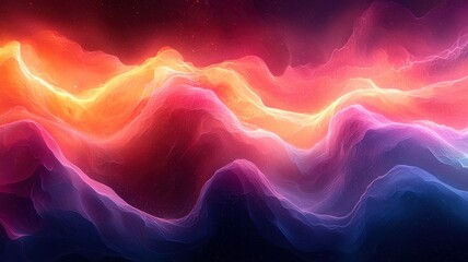 Sticker - dynamic smooth pastel waves blending into each other abstract art digital design vivid environment a
