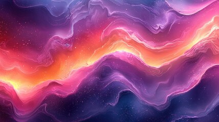 Wall Mural - vivid color waves flowing abstract art digital creation high fidelity smooth curves vibrant environm
