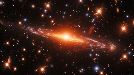 Aufkleber - Stunning galaxy lit by brilliant stars in the night sky, showcasing the universe's beauty. Created with generative AI