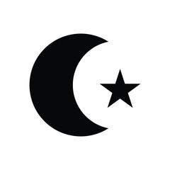 Wall Mural - illustration of a crescent moon and star. islamic symbol. islamic icons can be used for the month of