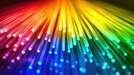 Wall Mural - vibrant fiber optic lines create stunning rainbow effect