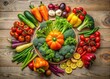 © kittipon - Colorful Vegetable Sections Forming a Nutrition Wheel for Healthy Eating