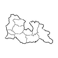  Doodle Map of Georgia map, vector sketch