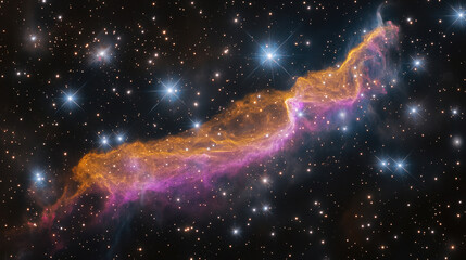 Wall Mural - stunning view of a cosmic nebula illuminated by distant stars in a dark galaxy captured during a cle