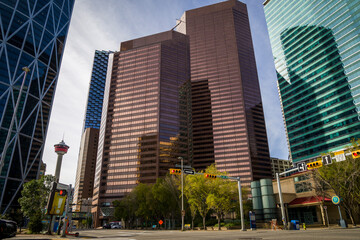 Calgary center, brown reflecting building