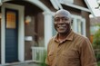 © NikoG - Portrait of a smiling African American standing proudly in front of house