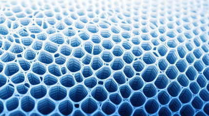 A repeating pattern of hexagonal shapes with a blue gradient, creating a dynamic and geometrically pleasing visual texture. Minimalist Modern Art. Illustration