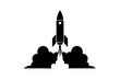© AFRIN - Rocket Ship Silhouette - Launching Spacecraft Vector Design
