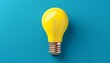 © JanaG9 - yellow light bulb on bright blue background minimalist concept creative idea concept isolated lamp 3d illustration