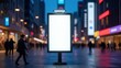 © ArtPro - This realistic advertising city mockup highlights a glowing display with blurred lights and soft ambient lighting.