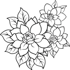 flower silhouette line art