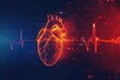 © Vlad - Heart With Heartbeat. Monitoring Heartbeat Line on Health Background