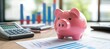 © spyrakot - Financial Planning: Piggy Bank and Calculator in Professional Office Setting for Investment Strategies