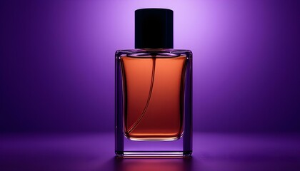 Wall Mural - Elegant Perfume on a table with colourful lights