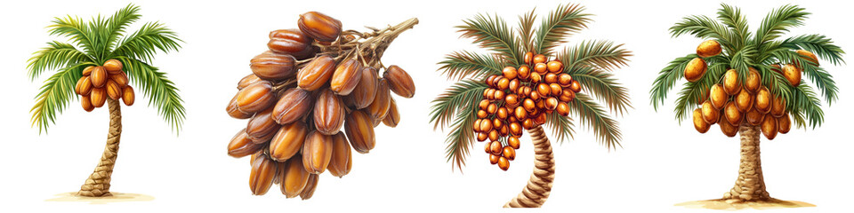 Wall Mural - date palm – a symbol of strength and resilience, often associated with celebratory dishes isolated o