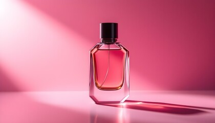 Wall Mural - Elegant Perfume on a table with colourful lights