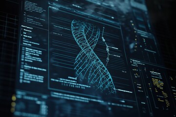 Leinwandbilder - A digital interface presents a comprehensive patient dossier with medical history, DNA information, and recent test results for analysis. Generative AI