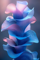 Poster - A composition of flowing blue curved layers stacked intricately,