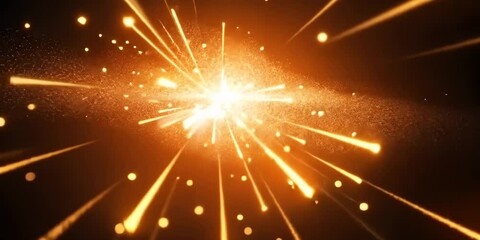 Wall Mural - radiant conical space blast surrounded by shimmering cosmic dust, 4k video