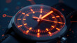 © OLGA RA - Neon futuristic clock. Business background.
