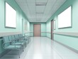 © Agus - Empty Hospital Corridor With Seating And Blank Signs