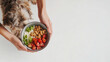 © sabyna75 - Pet sitter preparing nutritious meal for dog in studio setting
