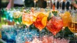 © 2rogan - Colorful Alcohol Cocktails With Mint At Outdoor Event