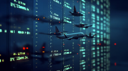 Poster - An airport departure board displays multiple flights labeled as Delayed, indicating widespread disruptions, possibly due to an airline strike or technical problems with the aircraft