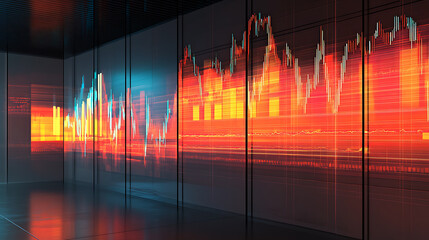 Leinwandbilder - Display of energy market charts, showing a significant drop in US WTI crude oil prices over the last 20 years