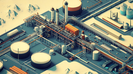 Aufkleber - The oil industry's process from extraction to sale, highlighted during a period of rising oil prices