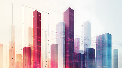 Poster - Modern cyberpunk city skyline at night with neon lights and futuristic skyscrapers digital painting